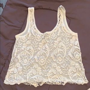 Crochet Crop Tank Top (Aeropostale, M)